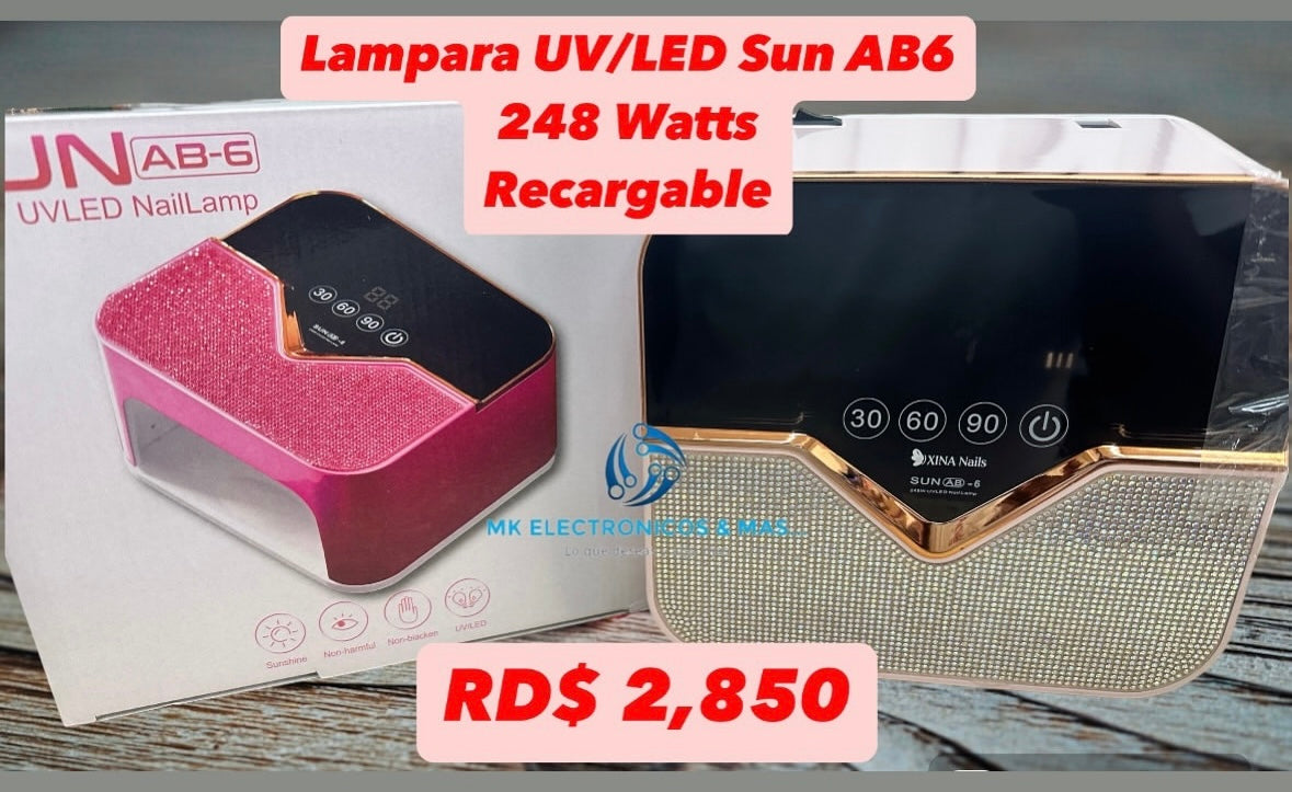 Lampara UV/LED Recargable Sun AB6 248 Watts