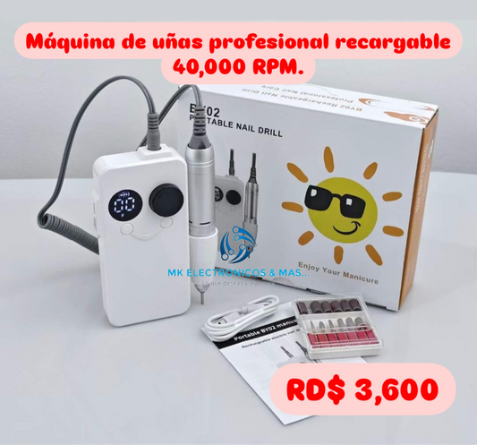 Máquina para uñas Profesional Recargable BY02 40,000 RPM