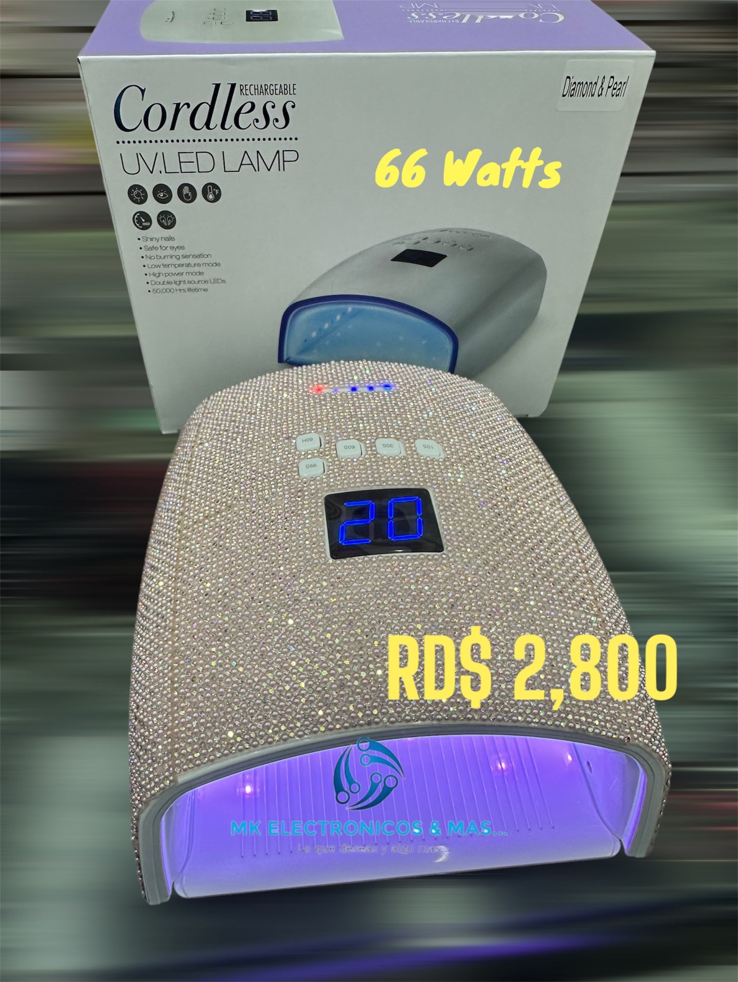 Lampara UV/LED S10 66 Watts Recargable