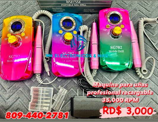 Máquina de uñas profesional recargable SG702 35,000 RPM