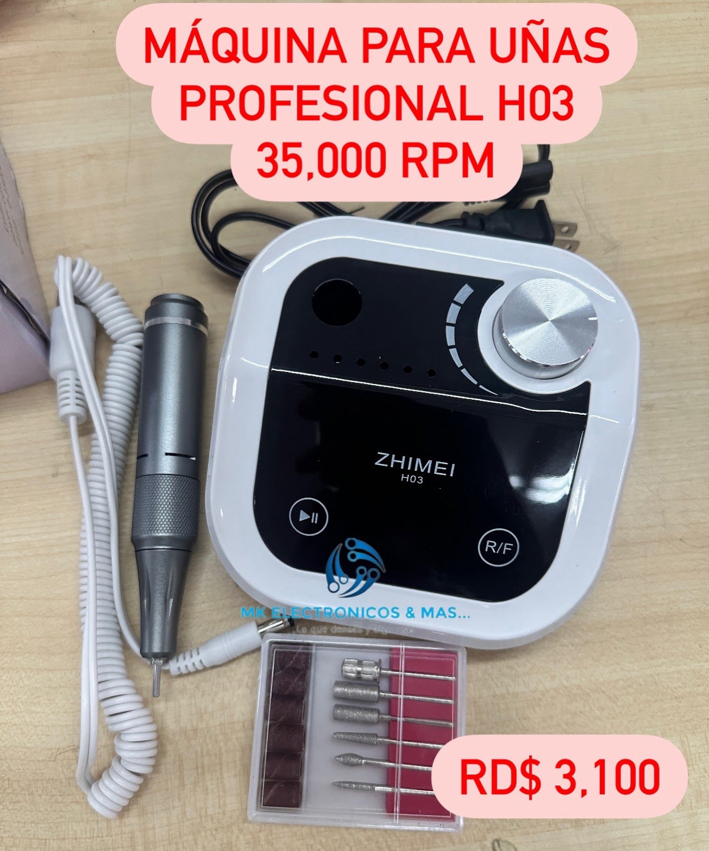 Máquina de uñas profesional H03 35,000 RPM