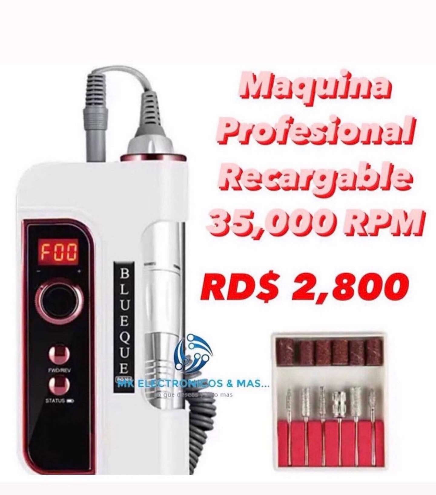 Máquina de uñas profesional recargable BQ101 35,000 RPM